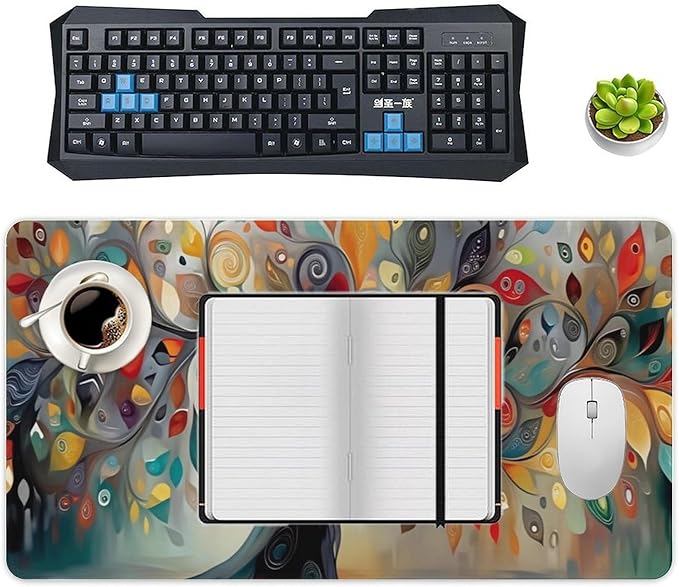 Tree of Life Mouse Pad Gaming Mousepad 30 x 16 Inch Large Desk Mat Keyboard Pads Extend Long XL Mouse Mat with Non-Slip Base Desk Accessories for Home Office Keyboard Mouse