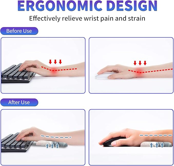 Large Mouse Pad Set Desk Mat + Elbow Rest Pad + Coaster Easy Typing Pain Relief Ergonomic Arm Rest Pad with Memory Foam Extended Desk Pad Anti-Slip Rubber Base for Home Cherry Blossom Mount Fuji
