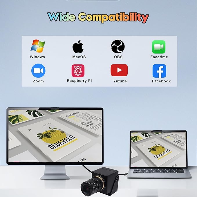SVPRO 4K USB HDMI Camera Manual Zoom Webcam for Close Up with 2.8-12mm Variable LensPlug and Play Camera for IndustrialStreaming and Home Video