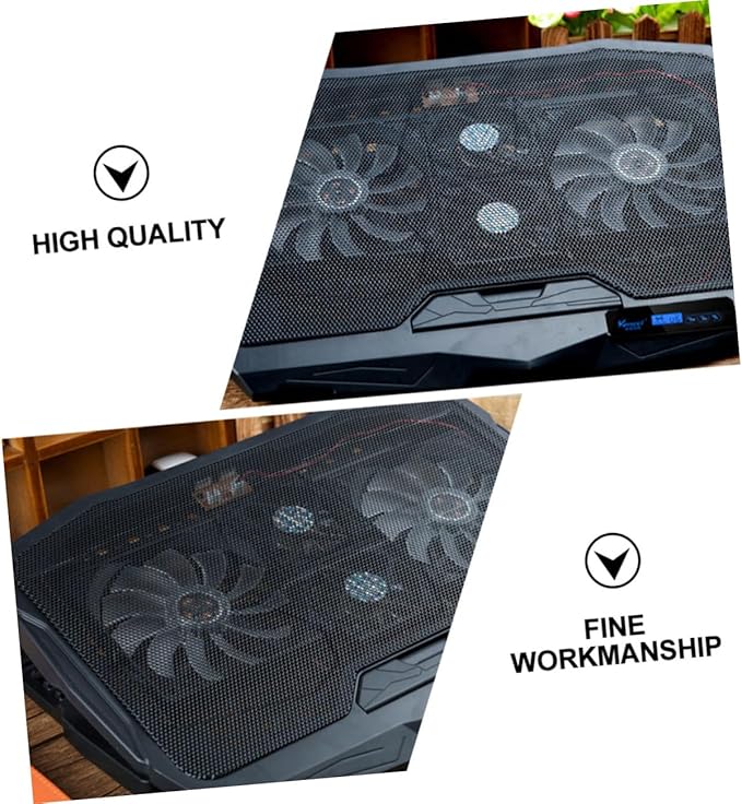 Garneck Silent Laptop Cooling Pad with Powerful Fans Heat Dissipation Stand for Notebooks Energy Efficient Multifunctional Cooling Rack for Home Office and School Use