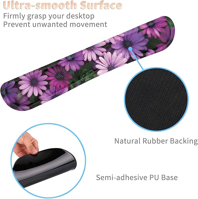 Keyboard Wrist Rest and Mouse Pad Wrist Support Set with CoastersErgonomic Gaming Mousepad for Home Office Working Studying Easy Typing &amp Pain ReliefAfrican Daisy