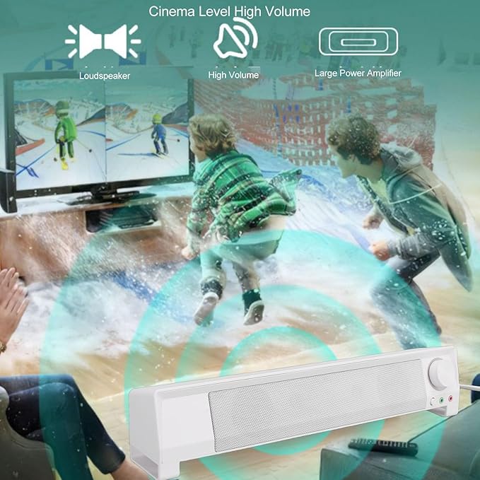 USB Computer Speaker Portable Mini Sound Bar for Desktop Computer and Laptops
