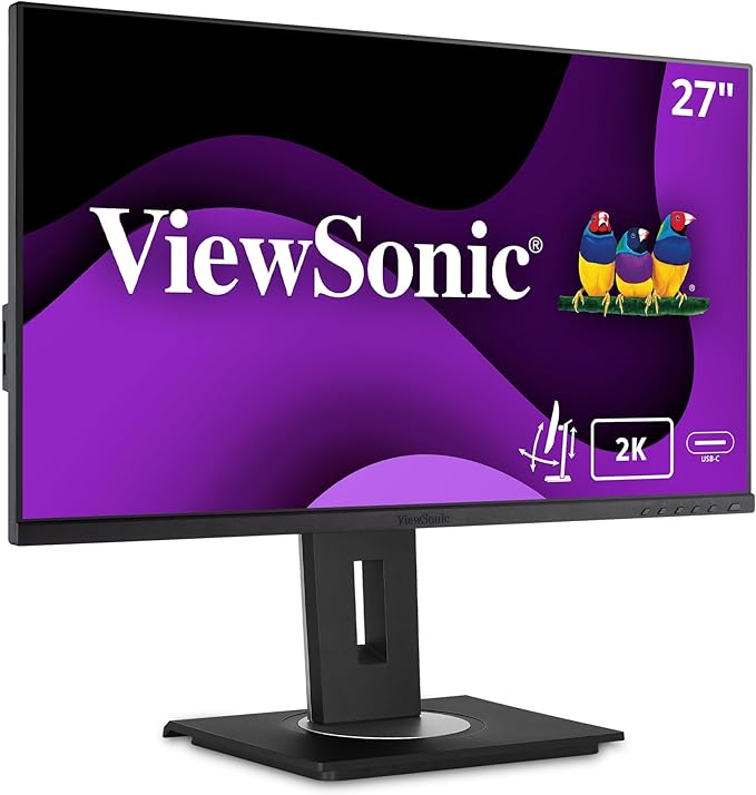 ViewSonic VG2756A-2K 27 Inch IPS 1440p Docking Monitor with 100W USB C Ethernet RJ45 HDMI Display Port and 40 Degree Tilt Ergonomics Daisy Chain for Home and OfficeBlack