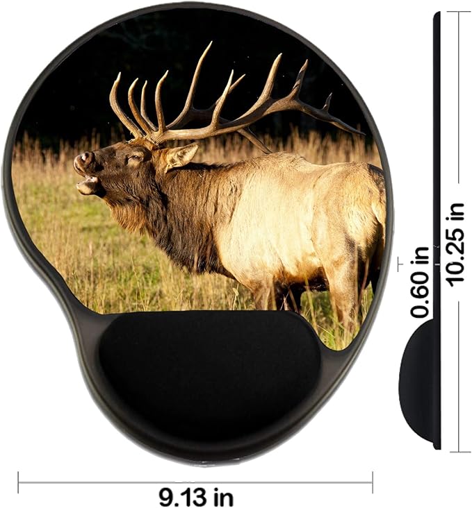 MSD Mousepad Wrist Rest Protected Mouse Pads Mat with Wrist Support Image ID: A bull elk throws back his head and sounds a bugle Image 19359198