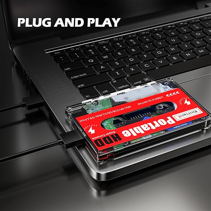 Kinhank 2T HDD Portable External Game Hard Drive Built-in 120000+ Games Batocera 33 System Compatible with 70+ Classic Emulators Support for Windows/Laptop/PC/Mac 2 Wireless Controllers