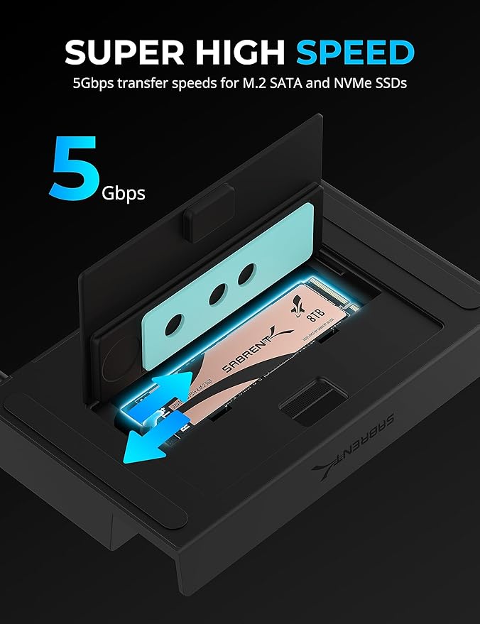 SABRENT Docking Station Compatible with Steam Deck 7-in-1 Dock with M.2 SSD Slot HDMI 2.0 4K@60Hz Gigabit Ethernet Dual USB-A 3.2 and Single USB 2.0 Ports with 90W USB-C Charging Port