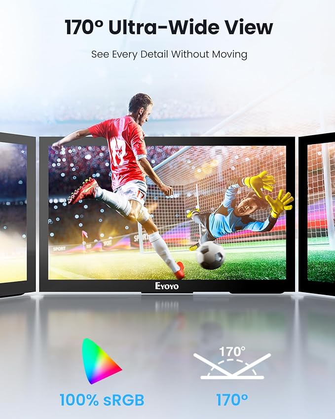 Eyoyo Raspbery Pi Screen 7-inch: 1024×600 LCD Capacitive Touchscreen Monitor with Stand Mini Portable HDMI Monitors IPS Touch Display for Raspbery Pi 5/4/3/2/Zero Windows/Linux/Android