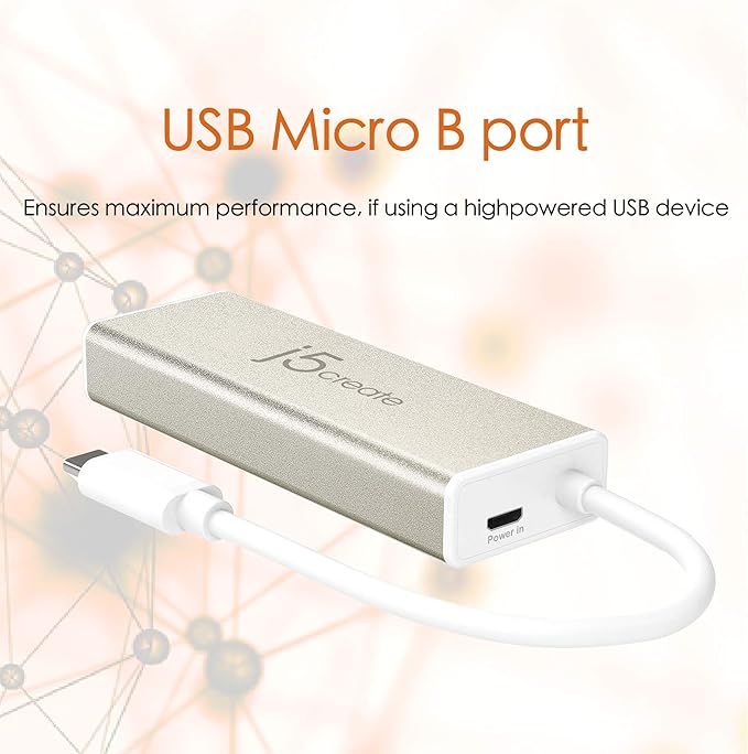 j5create USB C Hub Adapter Dongle USB 3.1 Type C Cable to 3-Port USB 3.0 &amp VGA Multi-Monitor Display | SuperSpeed Backwards Compatible with USB 2.0 for Apple MacBook Windows Laptops Tablets