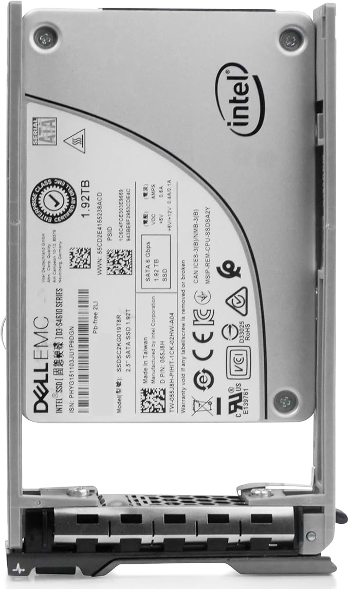 Dell 1.92TB SATA 6Gb/s 3D TLC 2.5in Enterprise PowerEdge Mixed-Use SSD for: R630 R730 R730xd R620 R830 R720 R320 R610 R710 R720 R230 R210 R410 T110 R510 400-BDUF G13 (Renewed)