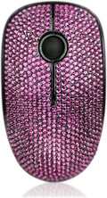 Bling Dazzling 2.4G Wireless Mouse Covered with Crystal Diamond Rhinestone for Laptop Notebook PC Computer MacBook Great Gift idea for Her - Light Purple