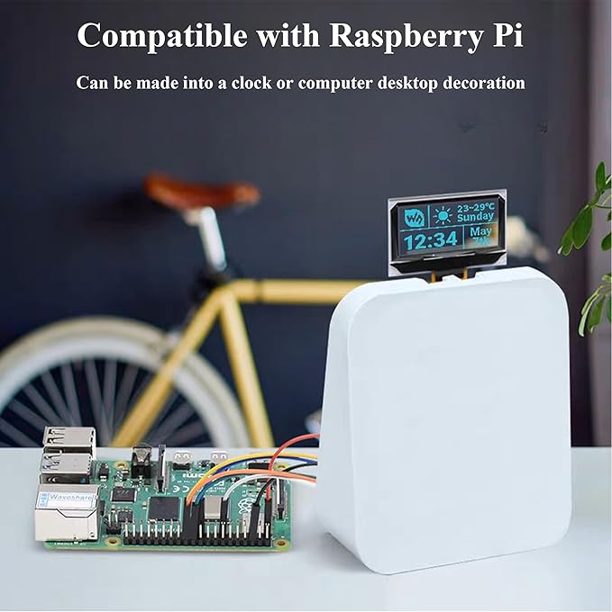 1.51inch Transparent OLED Compatible with Raspberry Pi 5/4B/3B+/3B/A+/Pi Zero W/Pi Zero 2W 128 x 64 Resolution SPI/I2C Interfaces Embedded Independent Driver Chip Light Blue Color Display