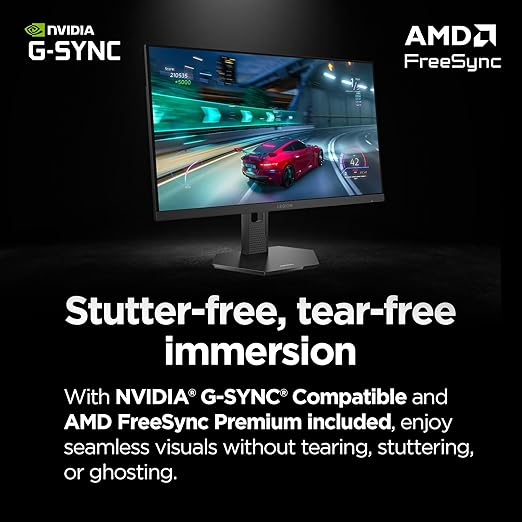 Lenovo Legion 27QD-10 Gaming Monitor - 27 QHD IPS Display - 240Hz Refresh Rate - 0.5 ms MPRT - 99% sRGB - AMD FreeSync™ Premium - Ergonomic Stand