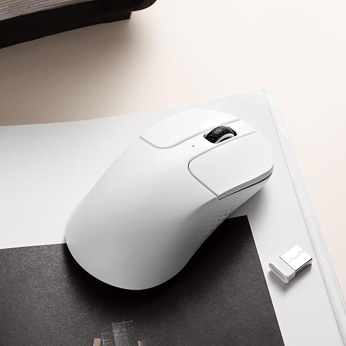 Keychron M3 Mini 4K Wireless Bluetooth 5.1/2.4 GHz/Wired Optical Mouse Ultra-Lightweight 55g Programmable PixArt 3395 Sensor with up to 26000 DPI/ 650 IPS for Windows Mac Linux - White