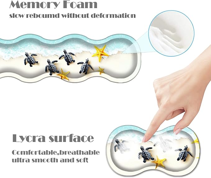 Ergonomic Keyboard Wrist Rest &amp Mouse Pad Wrist Rest SetXL Gaming Desk Mat 31.5x 11.8Non-Slip BaseMemory FoamEasy Typing Pain Relief for Office &amp HomeBaby Sea Turtles and Starfish
