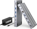 4URPC USB C Docking Station Triple Display with 120W Power Adapter 3X HDMI Laptop Docking Station 3 Monitor for Windows MacBook/Mac mini M4(5 USB Ethernet SD/microSD)