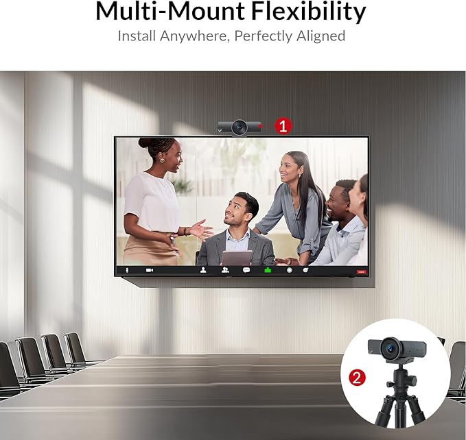AV Access 4K Conference Room Camera 1/1.8' Sensor Individuals Gallery 120° FOV 5X Digital Zoom Auto Framing Presenter Tracking Dual Mics ePTZ Privacy Cover Work with Teams Zoom Meet