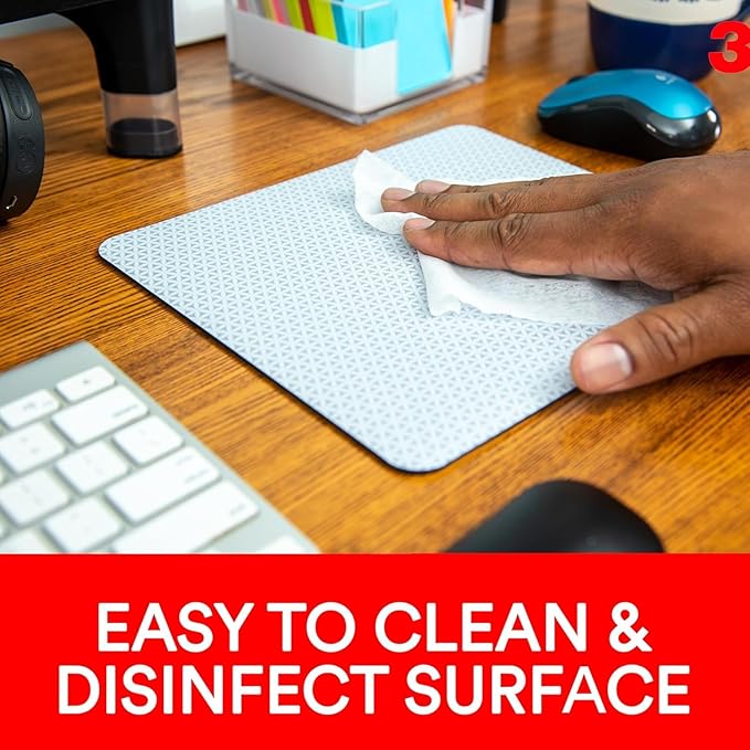3M Precise Mouse Pad with Repositionable Adhesive Backing Battery Saving Design 8.5 in x 7 in(2Pack)Grey