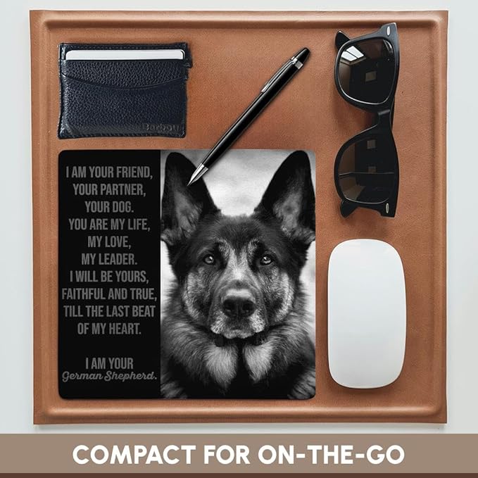 3dRose - Stamp City - Typography - Dogs - Poetry - German Shepherd Dog Poem with Black and White Photograph of a Shepherd - Mouse Pads (mp-337335-1)