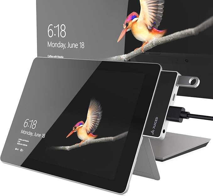 Juiced Systems QuickHUB - Surface Go Adapter - 2X USB 3.0 | 4K HDMI | USB-C | AUX - Designed for Surface GO | Surface GO 2