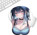 Japanese Style 3D Chest Mouse Pad with Soft Gel Wrist Support Anti-Slip Base for Anime Gaming Mouse Pad Computer Accessroies Silly Gift (Cute Girl)