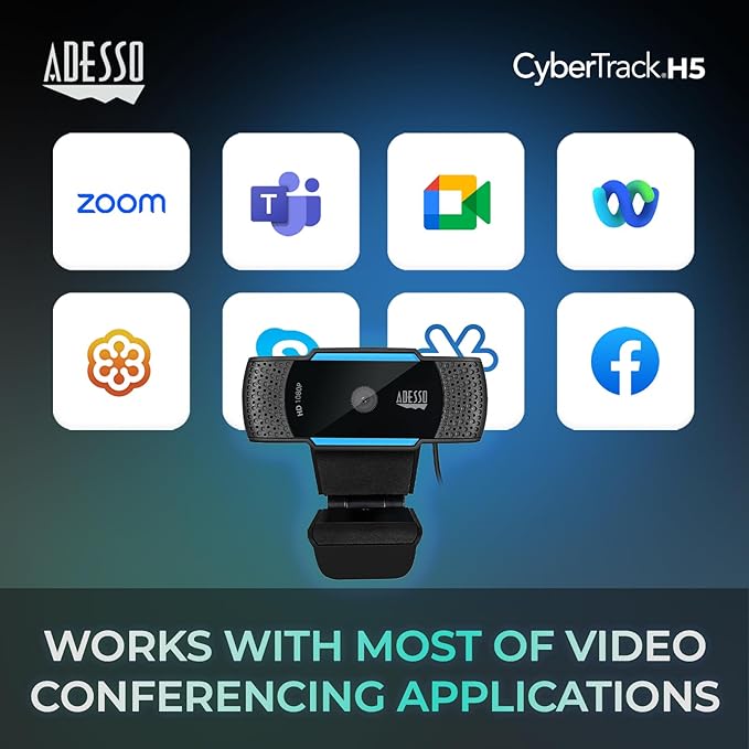 Adesso 20pc Multipack CyberTrack H5-TAA Webcam 1080p Full HD Built-in Microphone TAA Compliant - Made in Taiwan for Government Education and Military.