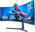 Gawfolk 34 Inch Ultrawide Curved 180Hz Gaming Computer Monitor 1000R PC screen 21:9 UWQHD (3440x1440) 1ms100%sRGBAdaptive SyncHDMI、Display PortLiftable StandWall Mount Compatible 75*75mm-Black