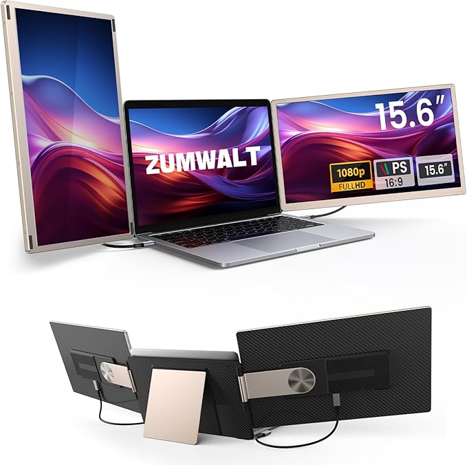 15.6 Laptop Screen Extender 1080P FHD Laptop Monitor Extender 235° Rotating Detachable Dual Monitor Plug &amp Play Triple Screen for 13-17.3 Laptops Compatible with Mac/Windows/Android &amp D