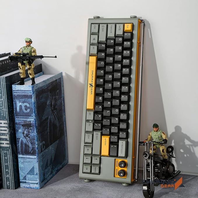 Shurikey 65% Mechanical Gaming Keyboard with Varmilo EC V2 Rose Switch White LED Backlit Wireless and Bluetooth Keyboard for Windows Mac OS Android - Hanzo 001