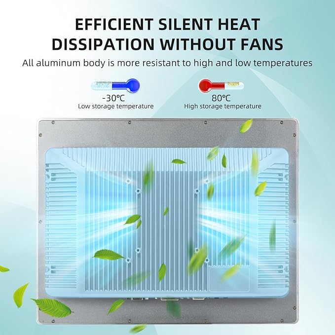 12.1 inch Aluminum Flat Embedded Industrial Touch Screen MonitorHDMI/VGA/DVI Interface Capacitive Touch Screen Monitor10 Points TouchIP 65 Waterproof 1024 x 768 @ 60Hz