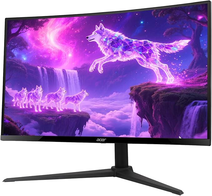 acer Nitro 27 FHD Gaming Office Monitor 1500R Curved 280Hz Tilt/Swivel/Height Adjustable AMD FreeSync 1ms (VRB) VESA Mountable ZeroFrame Design DisplayPort &amp 2 x HDMI - Black