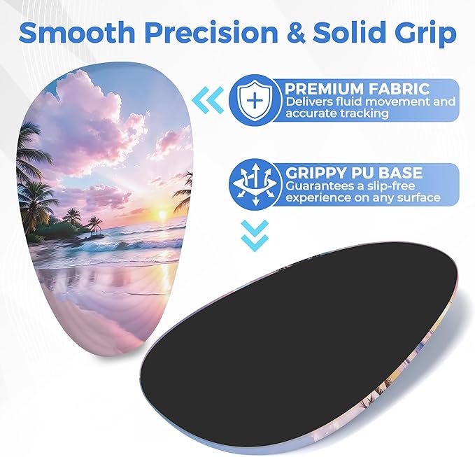 Ergonomic Mouse Pad with Wrist Support Memory Foam Wrist Rest for Pain Relief &amp Carpal Tunnel Non-Slip Base for Office Computer PC Laptop (12x8x1.2inch Sunset Beach)