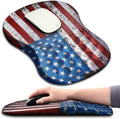 Hokafenle Ergonomic Mouse Pad Wrist Support with Massage Design Wrist Rest Pain Relief Mousepad with Memory Foam&ampNon-Slip PU Base Mouse Pads for Wireless Mouse &amp Desk (12x8 inchUSA Flag)