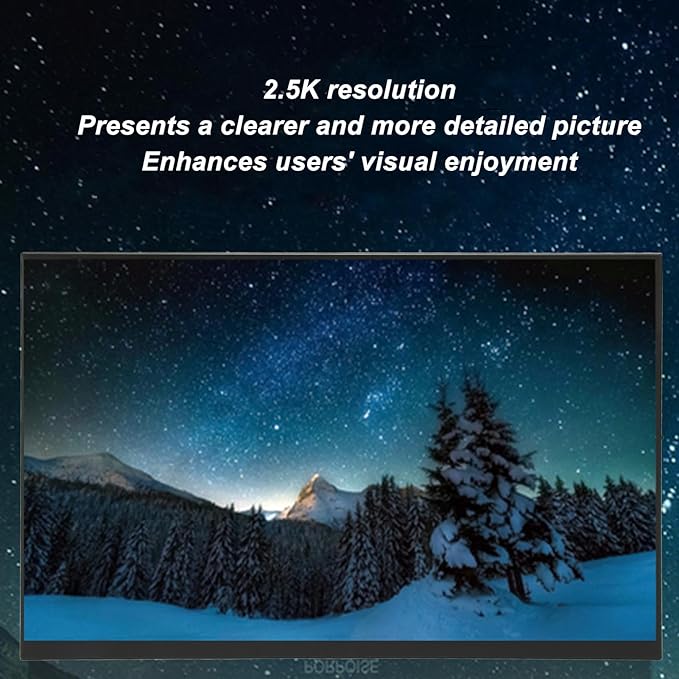 Sanpyl 18 Inch Portable Monitor 2.5K (2560x1600) 16:10 144HZ Dual Speakers Mini 3.5mm Type C Second External Monitor for Laptop Wall Mount Portable Display Screen (US Plug)