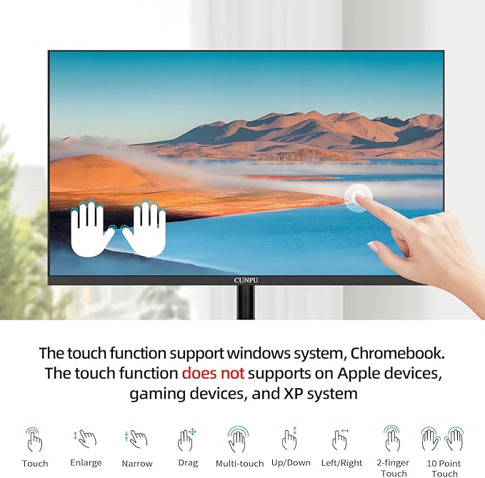 24 Inch Touchscreen Monitor 10 Point Touch FHD 1080P 75Hz IPS Screen 100% SRGB VESA Wall Mountable Tilt Adjustment VGA HDMI USB for PC Laptop Business &amp Work Station Warehouse