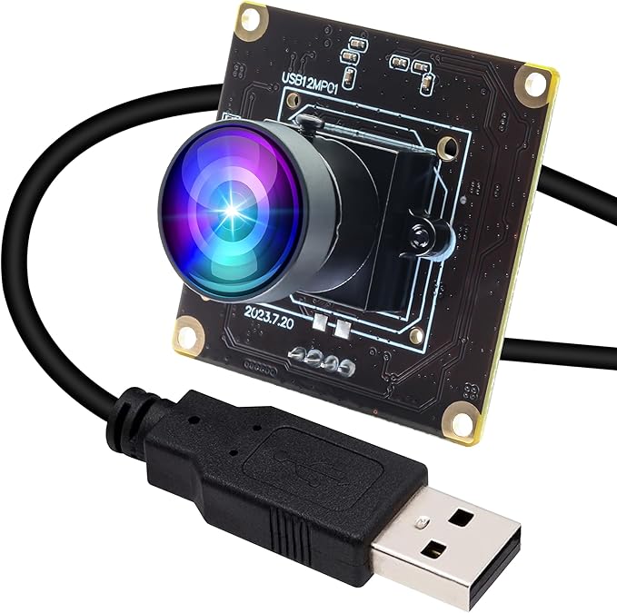 ELP 1080P 120fps USB Fisheye Camera Module for Computer 12MP PC Camera Wide Angle Web Camera for Desktop Computer Industrial Embedded USB Security Camera Mini Lightburn Camera for Raspberry Pi