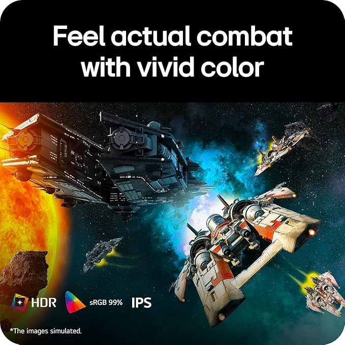 LG Ultra Smooth 27 Gaming Monitor 144Hz Overclock AMD FreeSync &amp G-Sync Compatible 1ms Response IPS Panel with Crosshair and Black Stabilizer with HDMI and HDMI to VGA Cable