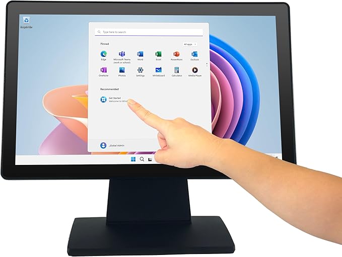 ANGEL POS Commercial Grade 17.3 Inch 1920 x 1080 FHD Touchscreen POS Monitor 10 Points Touch HDMI VGA Waterproof Dustproof Screen Indusitrial Office Retail Gym Warehouse
