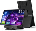 Large Portable Monitor 24 inch - 1080P FHD 100Hz Travel Monitor 125% sRGB IPS Laptop Screen Extender VESA Compatible Height Adjustable Detachable Stand with USB-C HDMI for Work Gaming Office Home