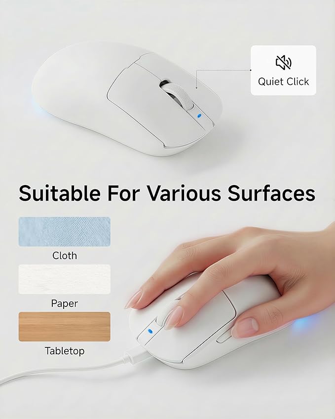 C98 Gaming Keyboard and Mouse Wired PC Gaming Keyboards with Multimedia Knob Wrist Palm&amp 3200 DPI RGB Backlit Computer Keyboard Quiet Membrane Gaming Keyboard for Windows/MAC/Laptop (White)