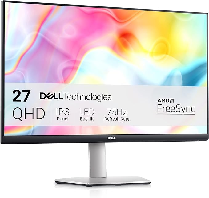Dell S2722DC Monitor - 27-inch WQHD (2560x1440) 75Hz 4Ms Display AMD FreeSync Built in Speaker USB Type-C/USB 3.2 Gen 1/HD (Renewed)