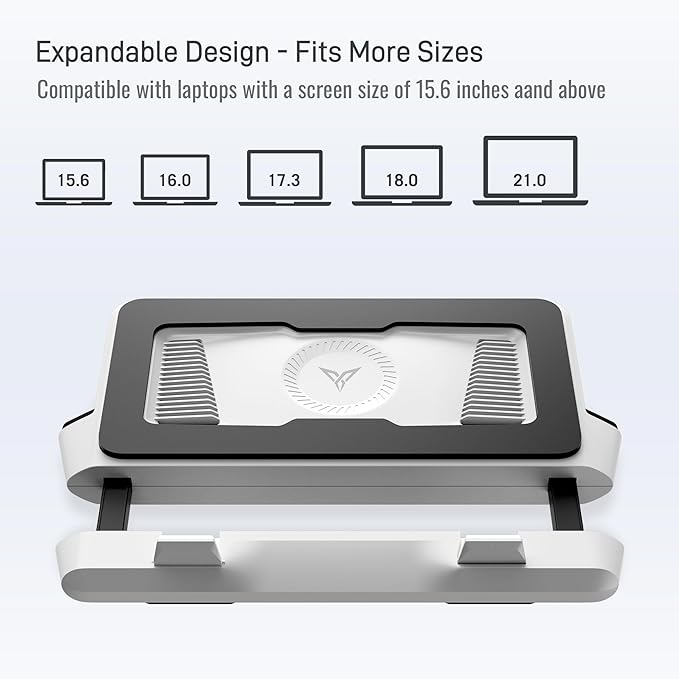 Flydigi BS2 Laptop Cooling Pad Wind-Pressure Closed-Loop Turbo-Fan for 15.6-21 Inch Adjustable Speed Dual Noise Reduction Intelligent Temperature Control 4-Angle Adjustable