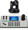 TONGVEO NDI PTZ Camera &amp Joystick Controller Bundle: 30X Optical Zoom 1080P 60fps AI Auto-Tracking Camera with 5'' LCD Screen Preview Controller Supports PoE SDI HDMI USB for Church &amp Live St