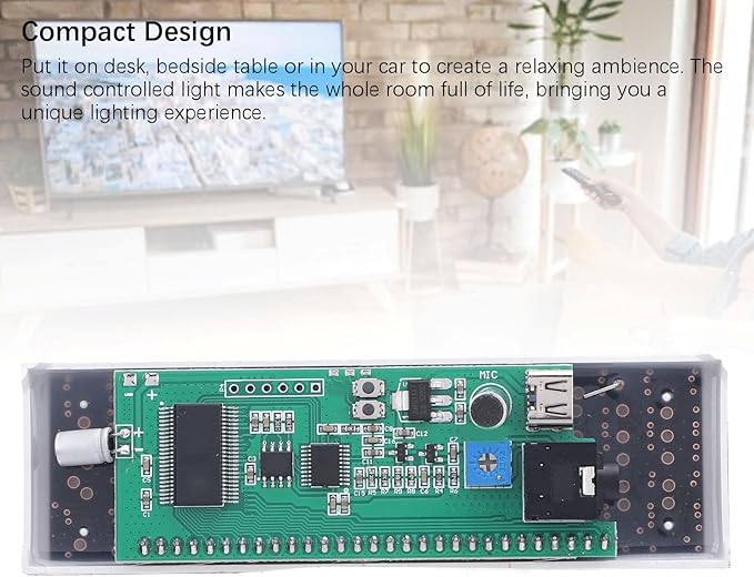LED Sound Controlled Music Spectrum Display Pickup Ambient Light Atmospheric Rhythm Light Module LED Music Spectrum Voice Controlled Rhythm Light