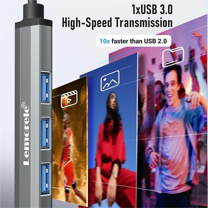 1Pcs USB C Hub USB Hub 3.0 Long Cable OTG 4 Port Type C HUB Multi Splitter Adapter Laptop Accessories(60CM)