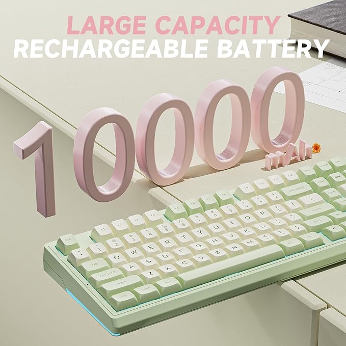 SOLAKAKA KI99 Pro Wireless Mechanical Keyboard Quiet SwitchHot Swappable Pre-Lubed Switches Silent Keyboard with RGB BacklitGasket Structure Computer Gaming Keyboards(GreenWhite Silent Switch)