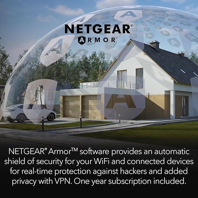 NETGEAR Nighthawk Wifi 6 Router (RAX36S) – 4-Stream Gigabit Router AX3000 Dual-Band Wireless Speed (Up To 3Gbps) | Covers Up To 2000 Sq. Ft. 25 Devices | Includes 1-Year Armor Internet Security