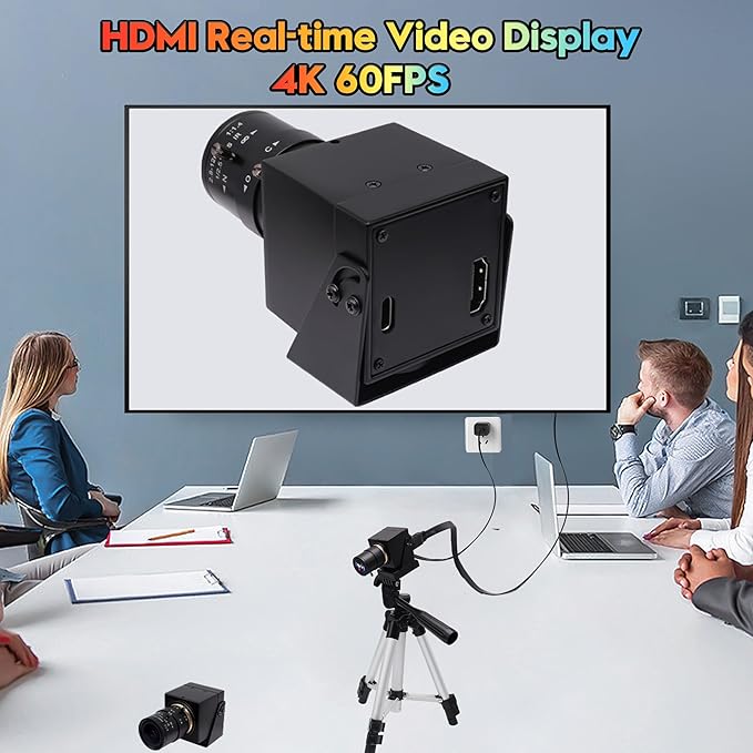 SVPRO 4K 60fps USB Camera with 2.8-12mm Manual Zoom Lens HDMI/USB3.0 Dual Output H.264/MJPEG 4X Optical Zoom Webcam for PC Mac Raspberry Pi Live Streaming Video Conferencing TV Monitor