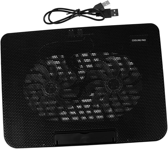 Portable Laptop Cooler with USB Powered Fans Durable Notebook Cooling Mat for Efficient Heat Dissipation Black Color Easy to Install Cooling Stand