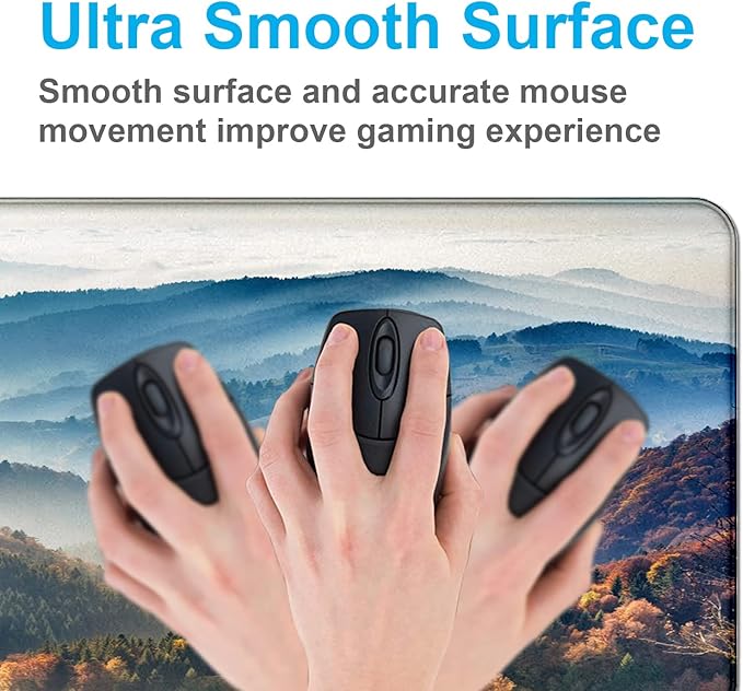 Large Extended Gaming Mouse Pad with Stitched Edges Non-Slip Waterproof Rubber Base Mouse Pad for Office Computer Keyboard Laptop and Home Desk Pad 35.4 x 15.7 x 0.12 Inch (Mountain Landscape)
