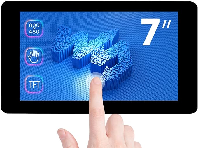 waveshare 7inch Touch Display Compatible with Raspberry Pi 5/4B/3B+/3A+/3B/2B/B+/A+/CM3/3+/4DSI LCD Mini Monitour 800×480 Resolution Capacitive Touch ScreenSmall Display